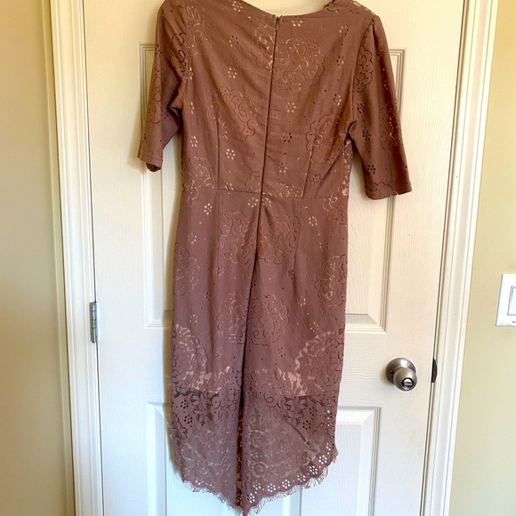 Taupe Lace Hi Low Dress - Size M - Soiéblu - Picture 2 of 4